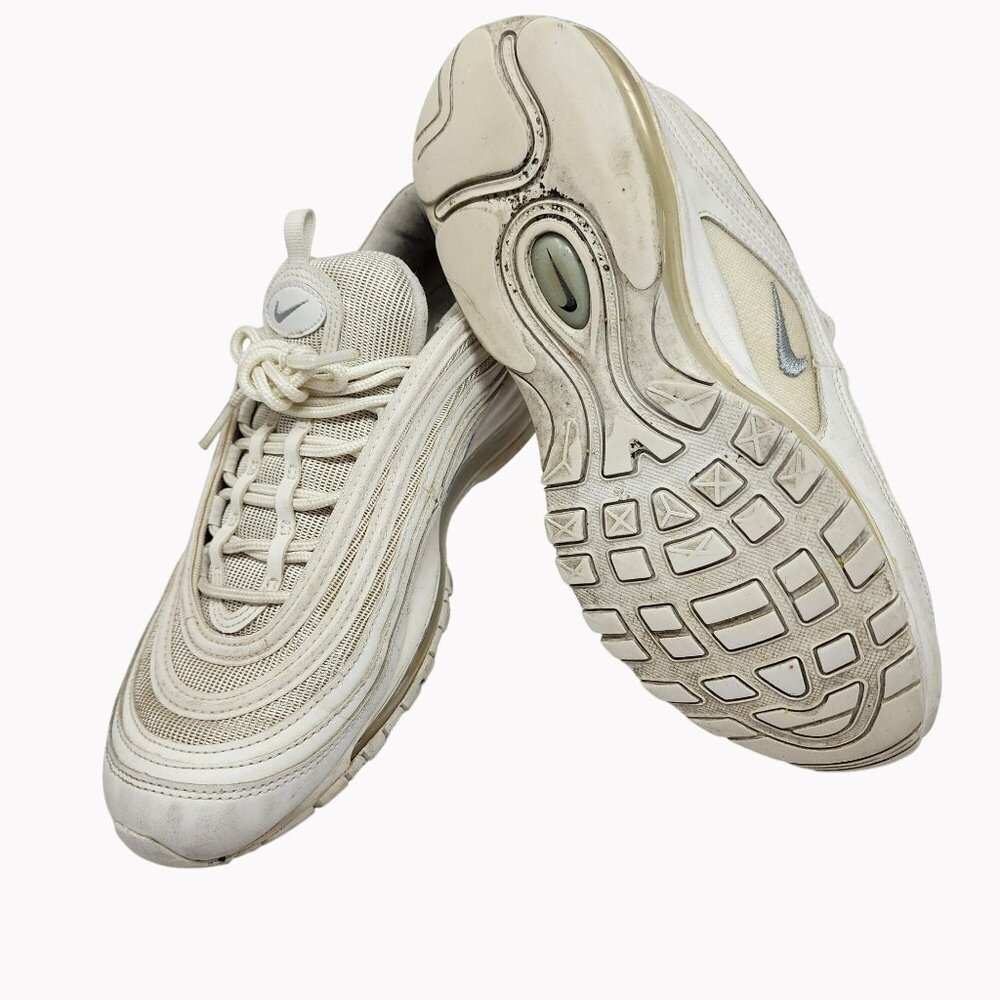 Nike Air Max 97 White Mesh Leather Sneakers Size 8.5 Womens
